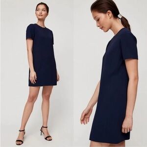 Babaton navy shirt dress